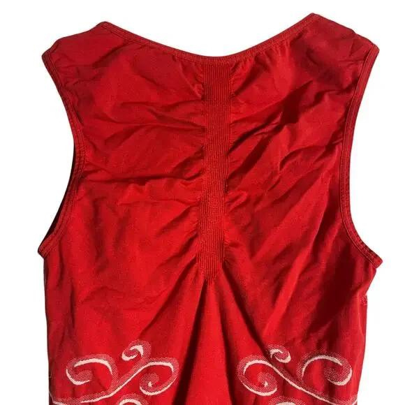 Athleta Red Paisley Print Sleeveless Athletic Tank Top Size Small - Picture 4 of 7